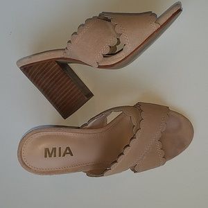MIA Rosalyn Blush Genuine Suede Leather Block 4" Heel 6